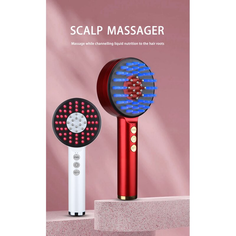 Electric Hairbrush Manufacturer - OEM 2-in-1 with Oil Dispenser Scalp Massager Micro Current