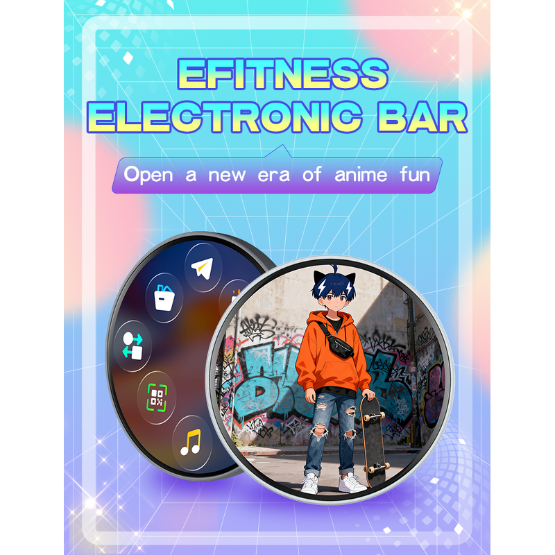 Digital Wearable E-Badge Manufacturer - OEM 1.85-inch Smart Dynamic HD Anime Button Pin