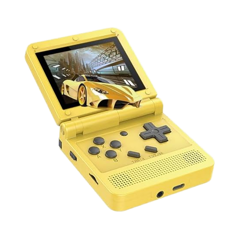 Mini Retro Game Console Manufacturer - OEM 3-inch IPS Open Flip Yellow Wi-Fi 2000 Games
