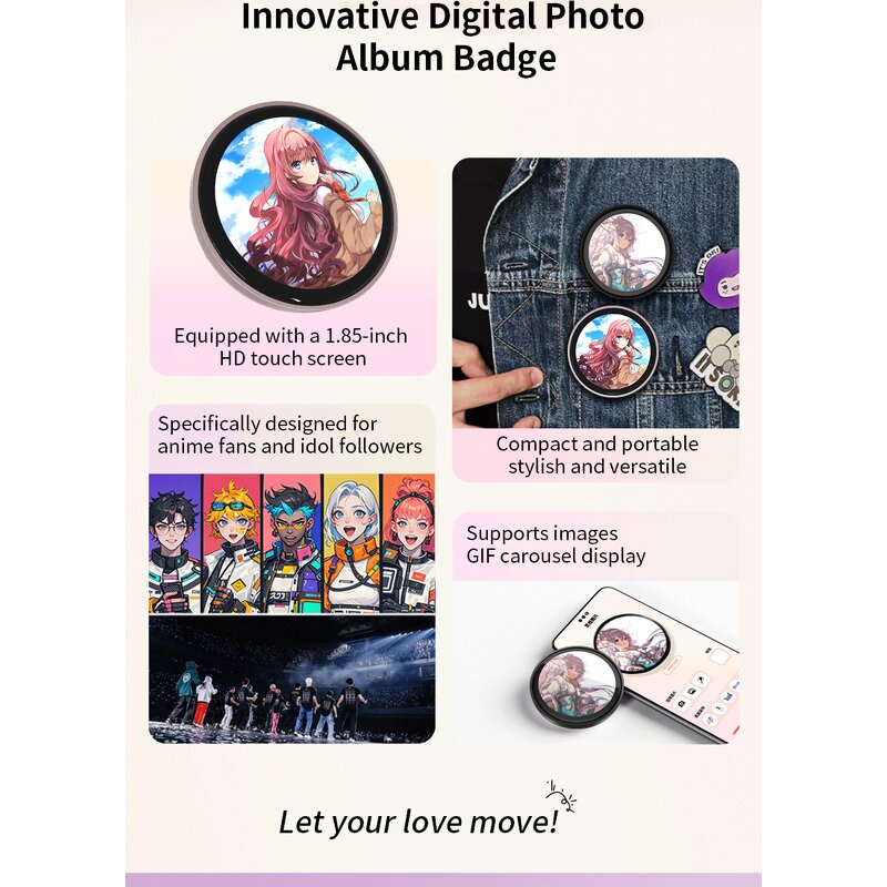 Electronic Badge Manufacturer - OEM 1.85 Inch IPS Touch Screen Smart Dynamic Pixel