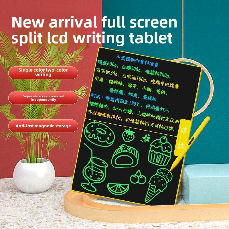LCD Writing Tablet Manufacturer - OEM 15-Inch Split Screen Colorful Pen Board Plastic Light