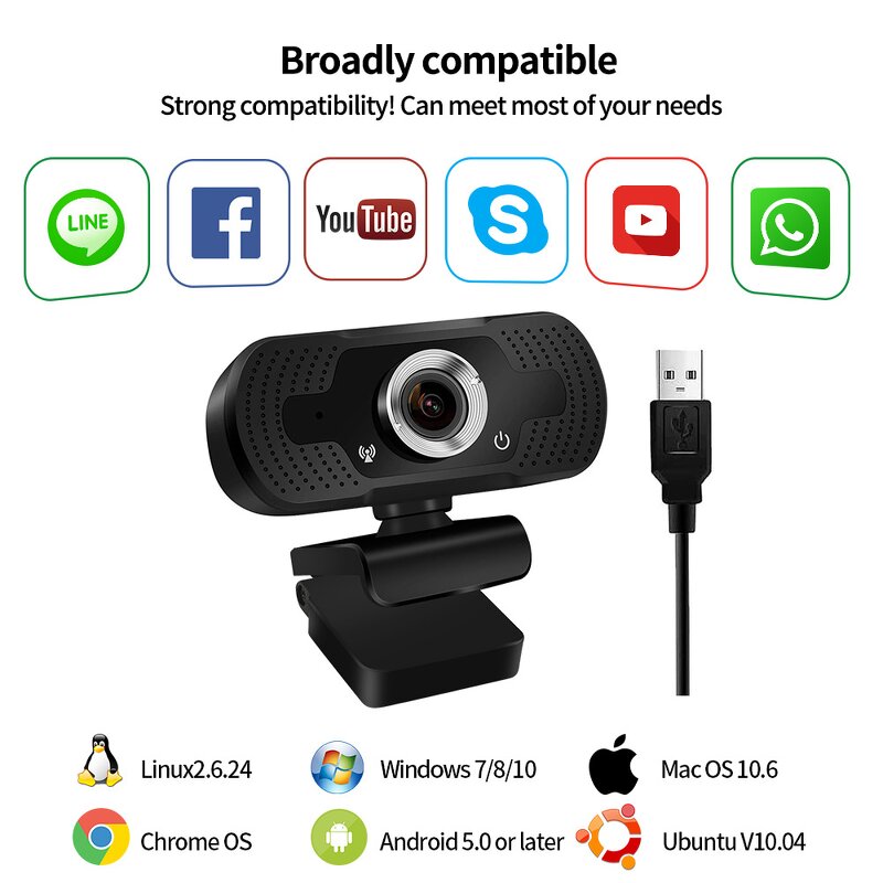 PC Camera Manufacturer - OEM H8 1080p HD 360 Degree with Microphone Tripod for Laptop