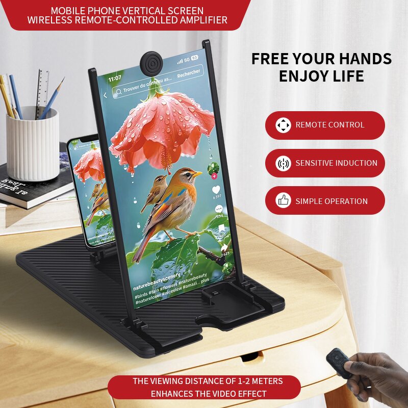 Phone Screen Amplifier Manufacturer - OEM 3D HD 12/14 Inch Vertical Telescoping Stand