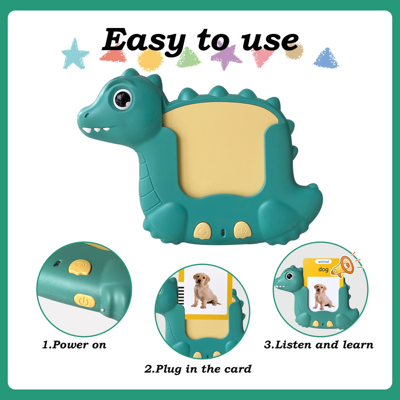 Early Education Toy Manufacturer - OEM Plastic Dinosaur Cognitive Card Machine Foreign Trade