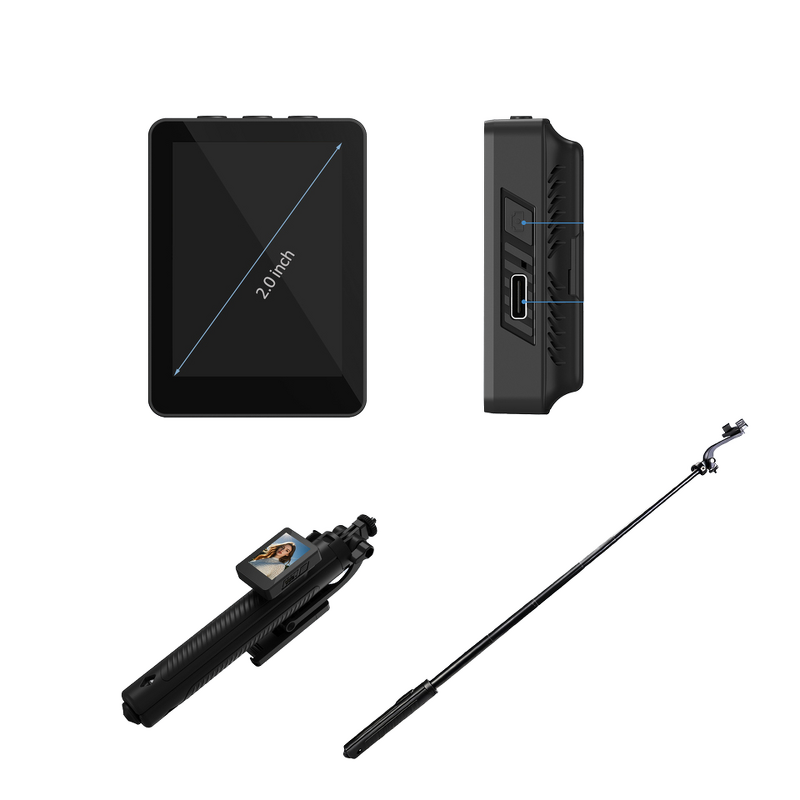 Selfie Stick Manufacturer - OEM Flexibility 1.65m 2.0 Inch Screen 2.4G WiFi Rechargeable