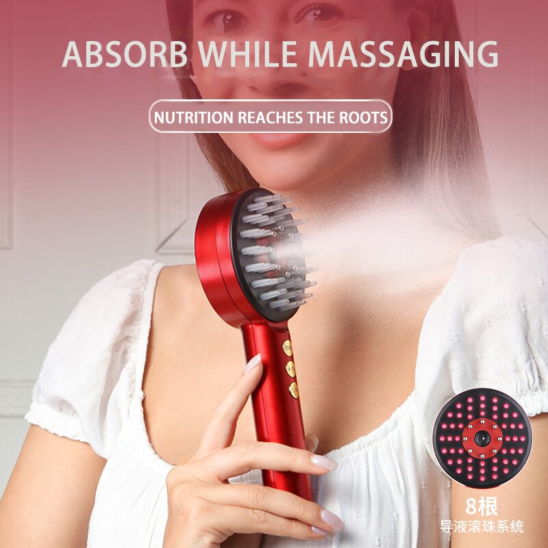Electric Scalp Massager Manufacturer - OEM 3-in-1 Multi-Functional Red Blue Light Hair