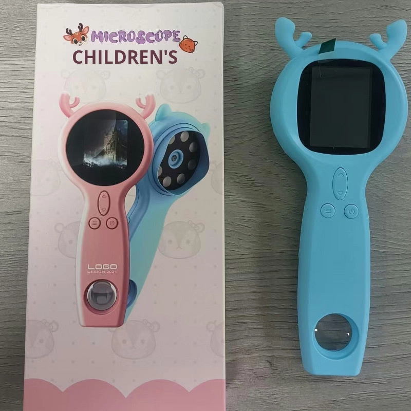 Children's Microscope Manufacturer - OEM Plastic Home Tutoring 2-inch IPS 500X Magnification