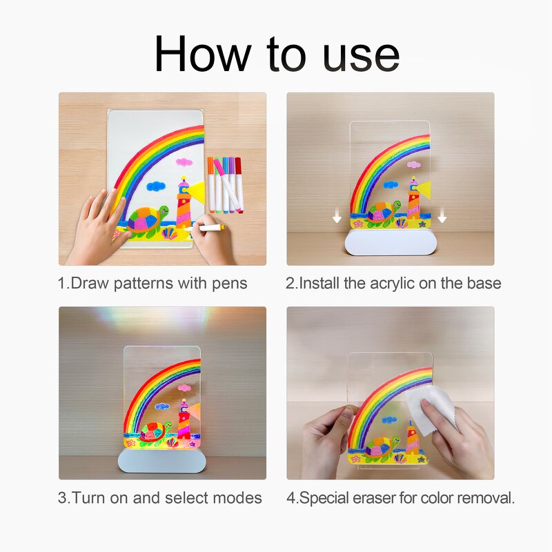 LED Drawing Pad Manufacturer - OEM Creative Colorful with Erasable Acrylic Pens Memo