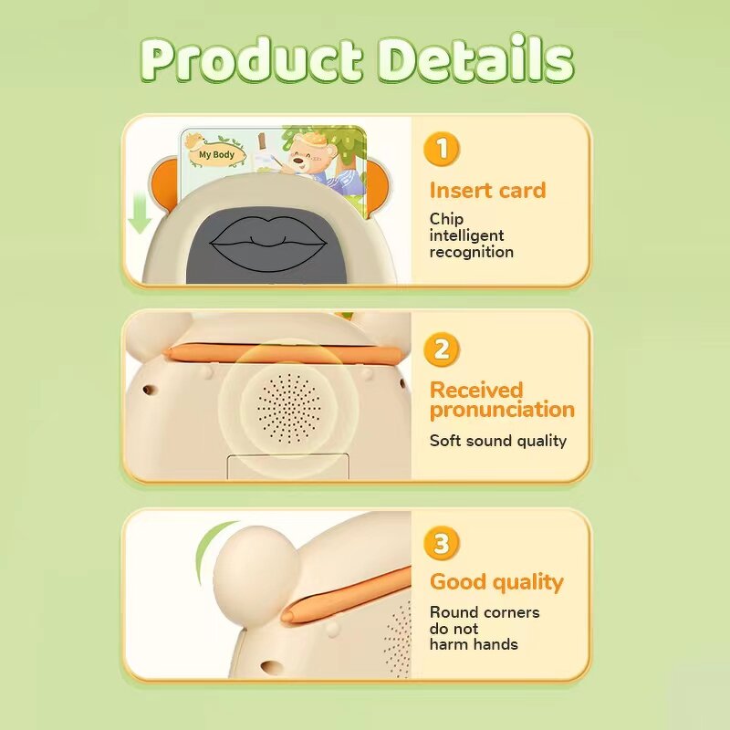 Children's Flash Card Reader Manufacturer - OEM Hot Selling Bilingual Audio LCD Storytelling
