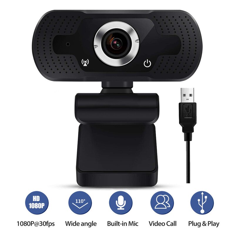 PC Camera Manufacturer - OEM H8 1080p HD 360 Degree with Microphone Tripod for Laptop