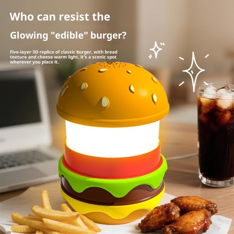 Burger Lamp Speaker Manufacturer - OEM New LED Lamp Built-in Battery 5W White Noise Timer