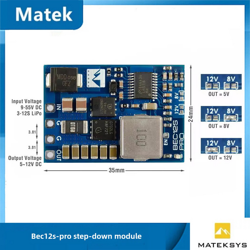 BEC Step Down Module Manufacturer - OEM Matek 12S-Pro 9V-55V Input Plastic Case