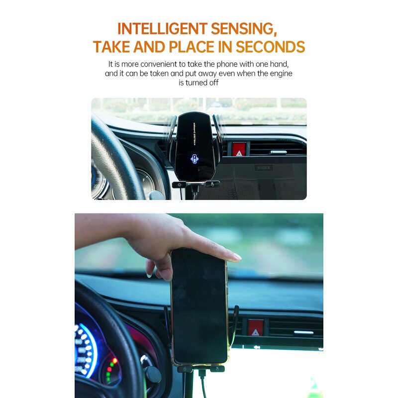 Car Phone Holder Manufacturer - OEM MFI Wireless Charging 15W Fast Auto-Clamping Locator