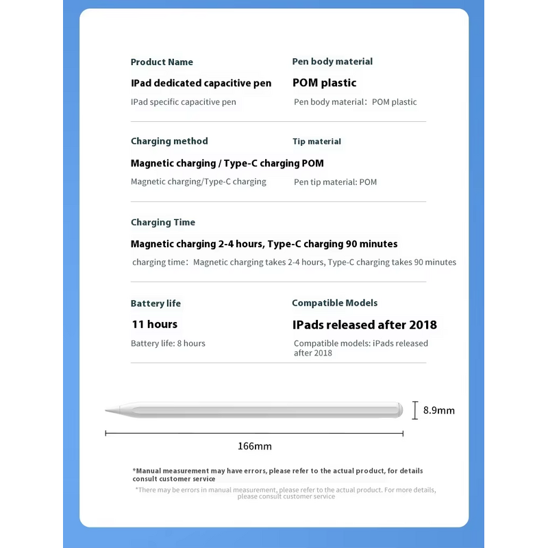 Capacitive Stylus Pen Manufacturer - OEM Multi-function Magnetic Tilt Sensitivity Dual Charging