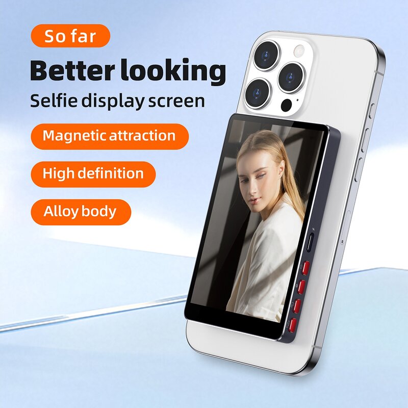 Magnetic Selfie Monitor Manufacturer - OEM Portable for Rear Camera Vlog Broadcast for Phone