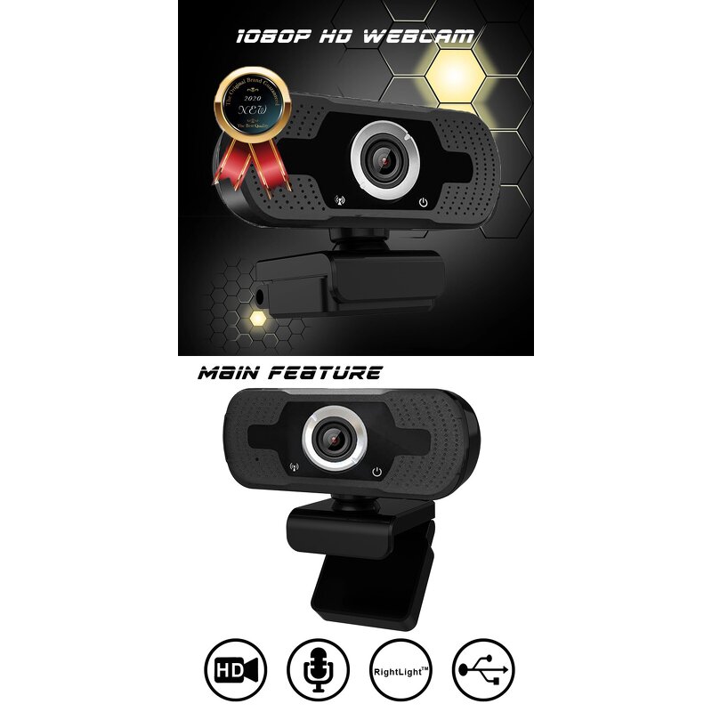 PC Camera Manufacturer - OEM H8 1080p HD 360 Degree with Microphone Tripod for Laptop