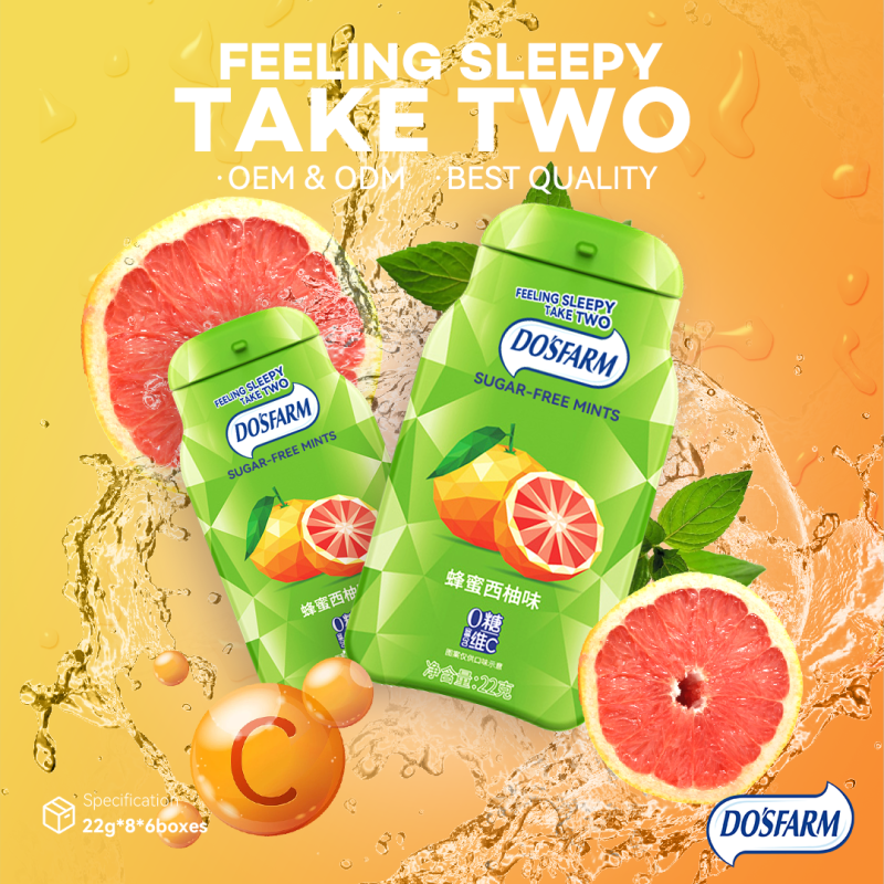 Honey Grapefruit Mints Supplier - 22g Tin Box Travel Sugar Free