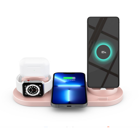 Wireless Charger Dock Manufacturer - OEM 2025 New Pink Travel 6 in 1 Fast Charging Desktop