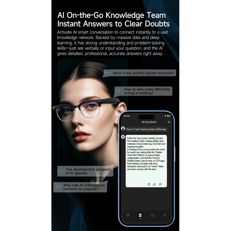 AI Camera Smart Glasses Manufacturer - OEM Newest Wireless Audio Portable Picture Video
