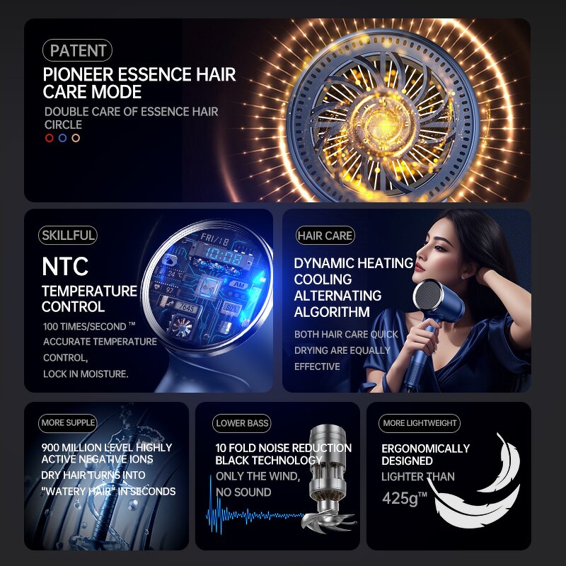 Hair Dryer Manufacturer - OEM 2024 New Intelligent Digital Display Professional Salon Grade