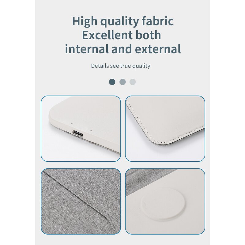 Laptop Sleeve Manufacturer - OEM Factory 5 In-1 with Wireless Charging Mouse Pad Desk Mat