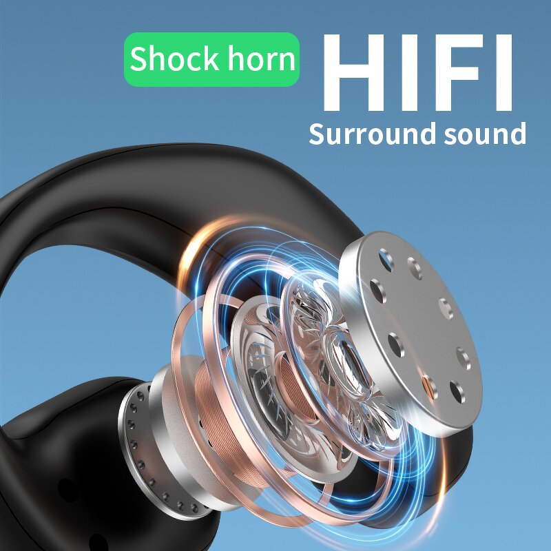 Stereo Earphones Manufacturer - OEM F60 Wireless with Charging Case Ear Clips for Sports