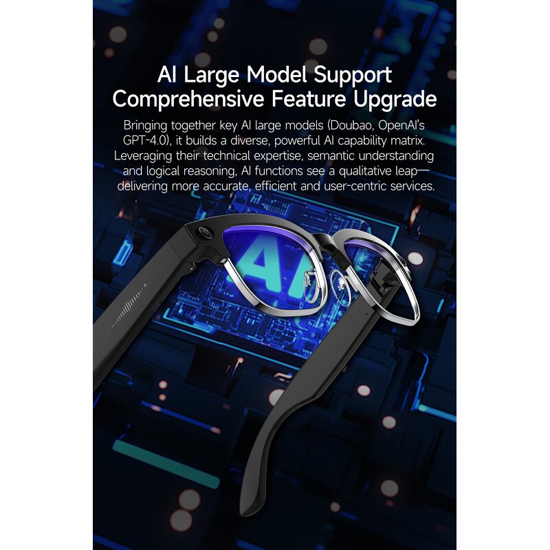 AI Camera Glasses Manufacturer - OEM 2025 High Quality 5M Camera Support AI Chat HD Calling