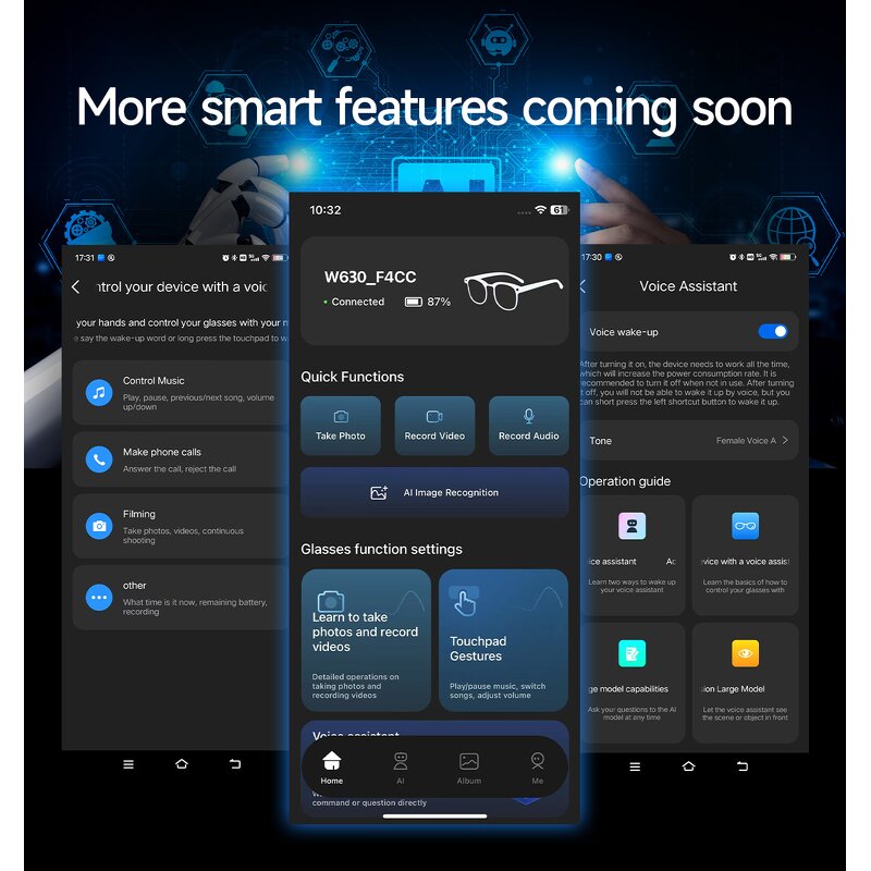 AI Camera Smart Glasses Manufacturer - OEM Newest Wireless Audio Portable Picture Video