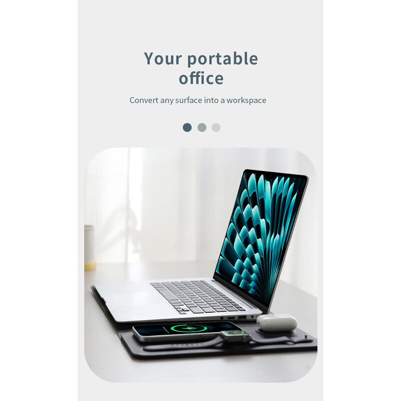 Laptop Sleeve Manufacturer - OEM Factory 5 In-1 with Wireless Charging Mouse Pad Desk Mat