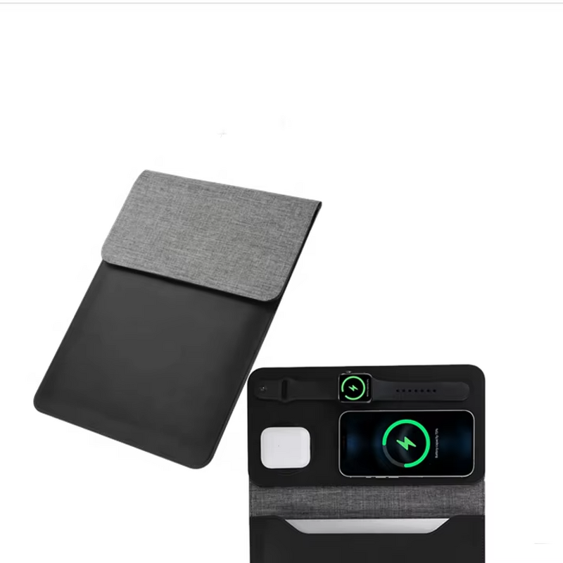 Laptop Sleeve Manufacturer - OEM 5 in 1 Felt Leather with Magnetic Wireless Charging for iPad