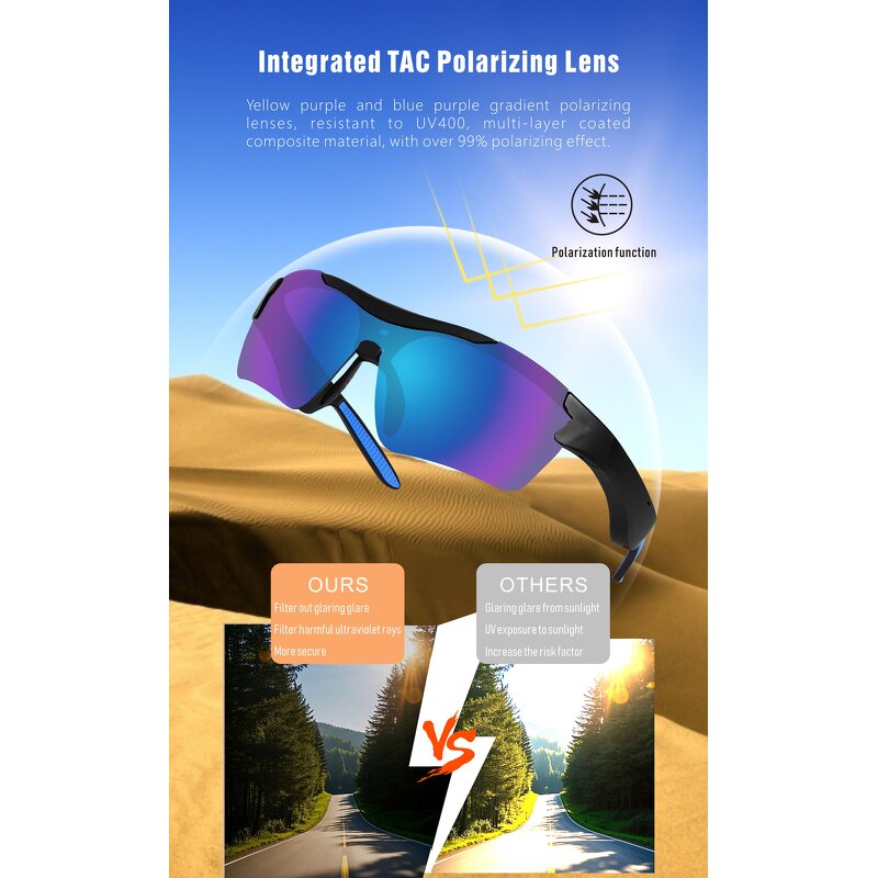 Smart Bluetooth Glasses Manufacturer - OEM 2025 Newest Fashionable AI Translation Sports Cycling