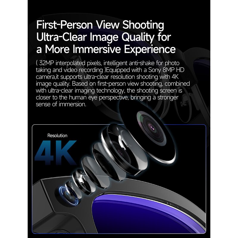 Smart Glasses Manufacturer - OEM 2026 Intelligent Photochromic Camera BT Music Voice Assistant