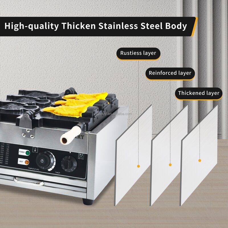 3-Fish Taiyaki Waffle Maker Manufacturer - Commercial Grade Stainless Steel Electric