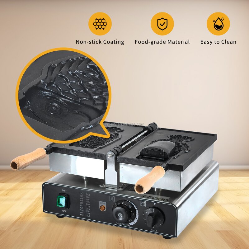 Temperature Adjustable Taiyaki Iron Factory - Non-Stick Stainless Steel Snack Machine