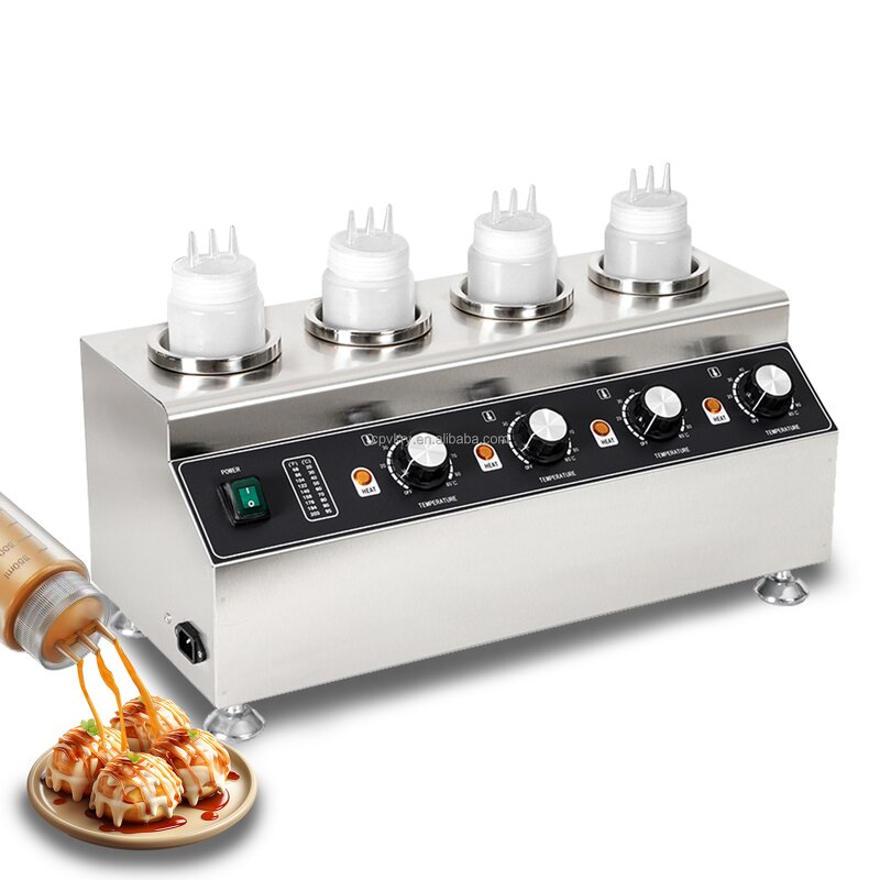 Chocolate Cheese Warming Machine Factory - Commercial Stainless Steel 4 Bottle Warmer
