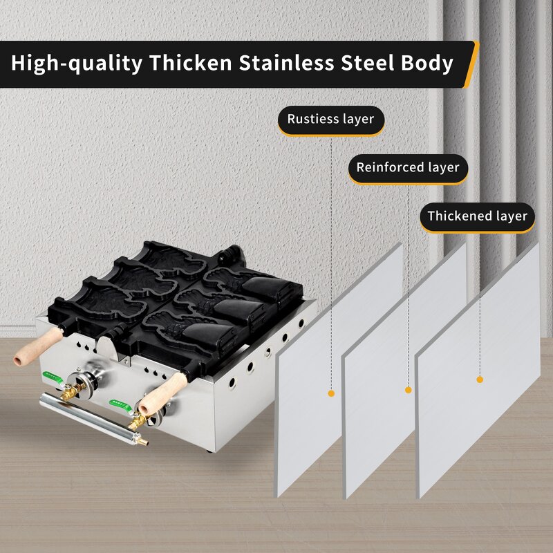 3-Piece Taiyaki Waffle Maker Manufacturer - Commercial with Independent Heat Control