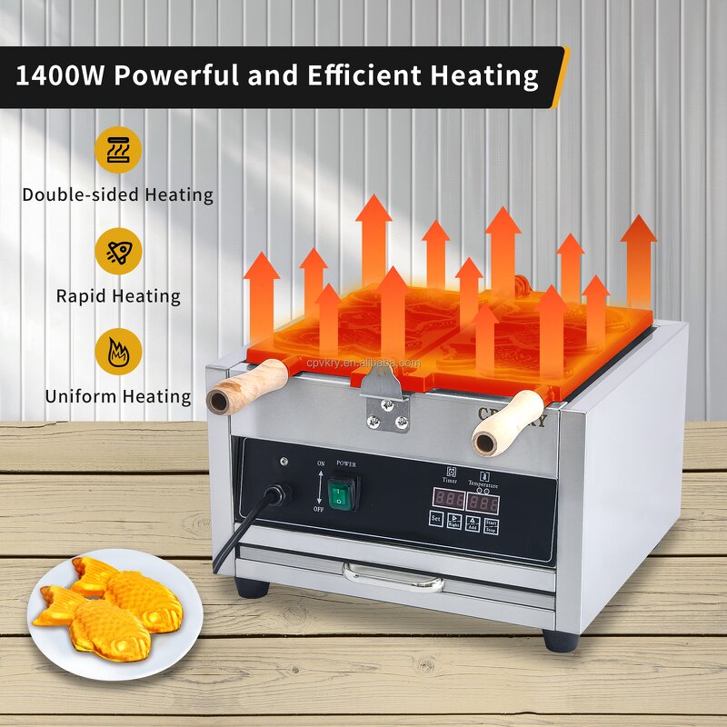 Taiyaki Waffle Iron Factory - Professional Electric 110V Non-Stick Teflon