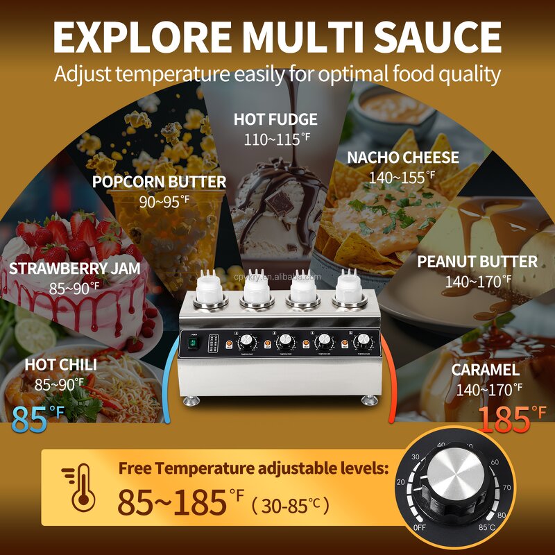 Chocolate Cheese Warming Machine Factory - Commercial Stainless Steel 4 Bottle Warmer