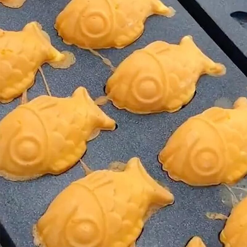 12PCS Taiyaki Waffle Machine Factory - Commercial Electric Fish Shape Thickened