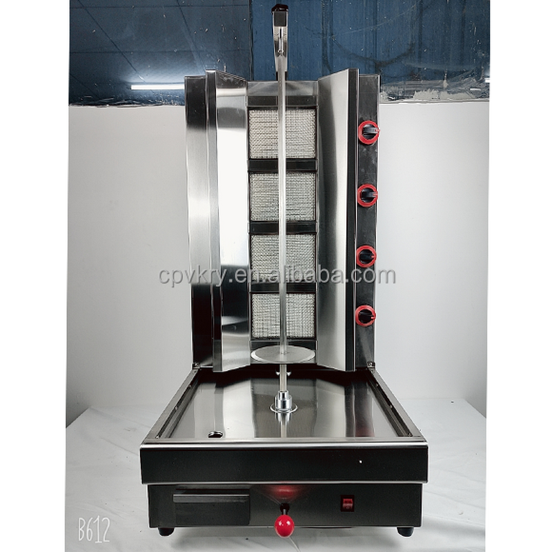 Gas Shawarma Machine Factory - Commercial 4 burner Powered Automatic Rotating