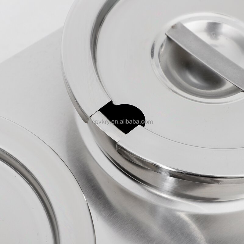 Deep Soup Warmer Factory - Commercial 4L 3 Pots Stainless Steel Bain Marie