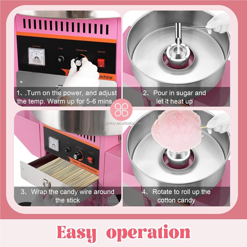 Cotton Candy Maker Manufacturer - Commercial 1000W Electric Stainless Steel Bowl