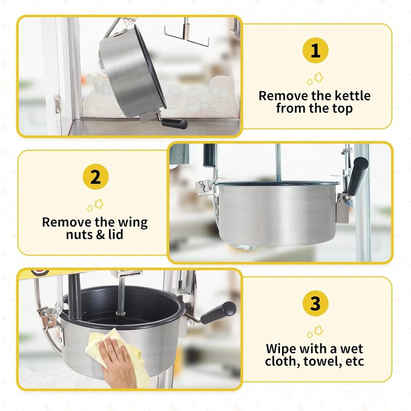 Commercial Popcorn Maker Factory - 1400W Electric 10 oz Kettle Countertop Machine