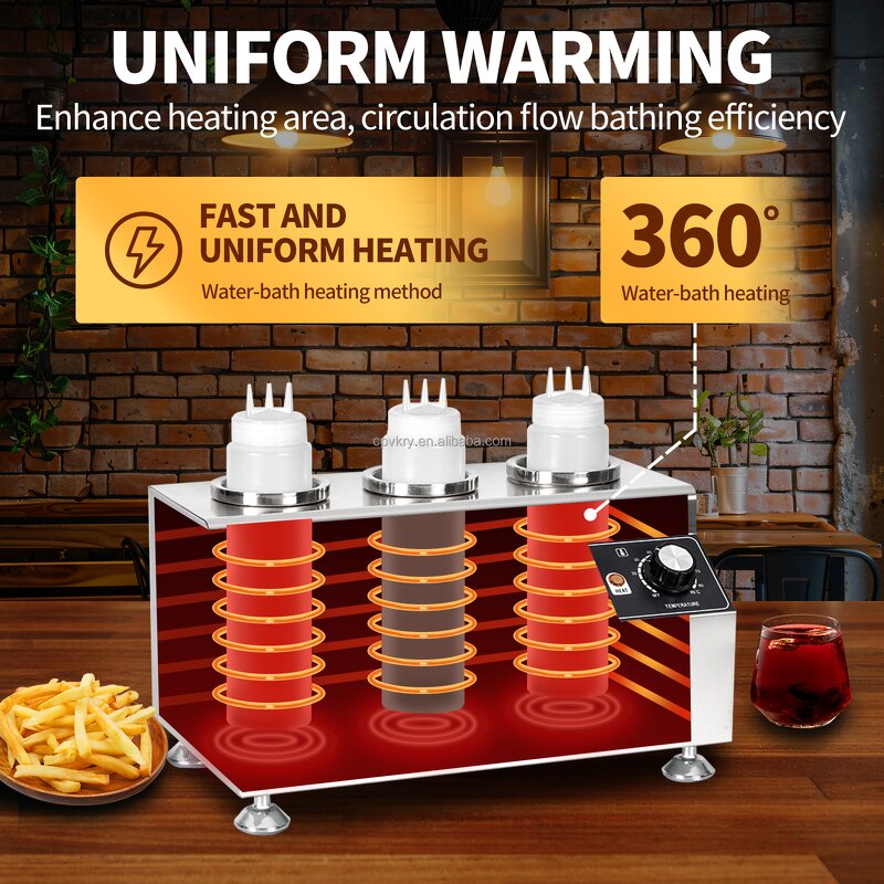 Sauce Warmer Factory - Commercial 240W Mini Hot Chocolate Soy Sauce Filling