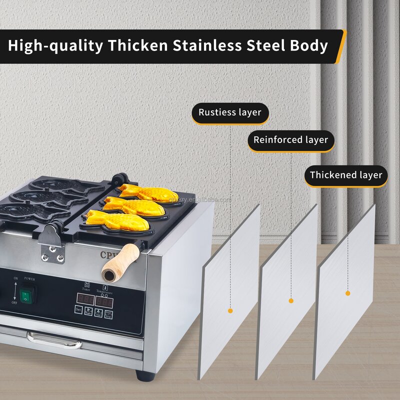 Taiyaki Waffle Iron Factory - Professional Electric 110V Non-Stick Teflon