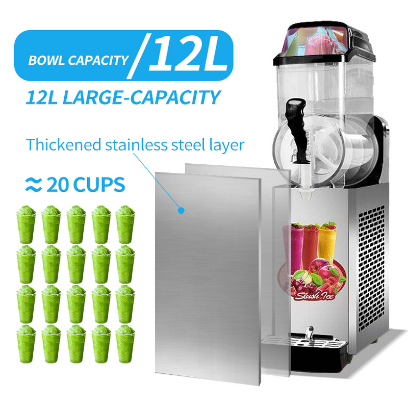 1-Tank Slush Machine Manufacturer - Commercial Electric Stainless Steel 12L Automatic
