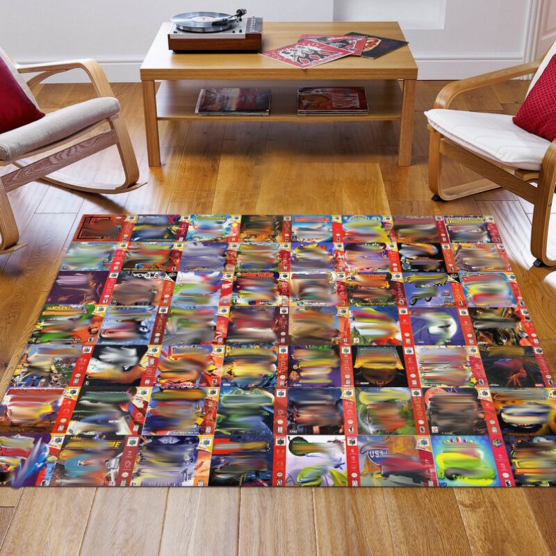 Game Room Rug Manufacturer - OEM Customizable Arcade Zone Neon Signs Printed Circle