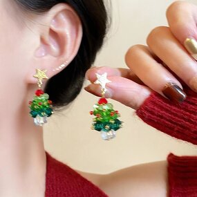 Christmas Earrings Factory - Wholesale Fashion Tree Cute New Year Earrings