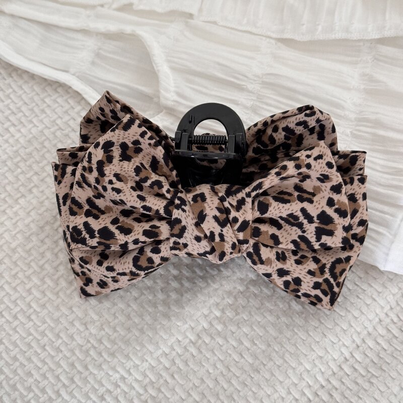 Fabric Hair Clip Supplier - 13cm Leopard Print Large Wild Headdress Cool