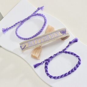 Friendship Bracelets Manufacturer - Customized Letter 3pcs Sets Rope Woven